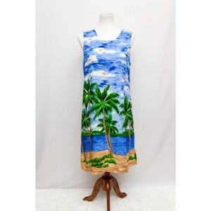 Peppermint Bay womens dress hawaiian blue L